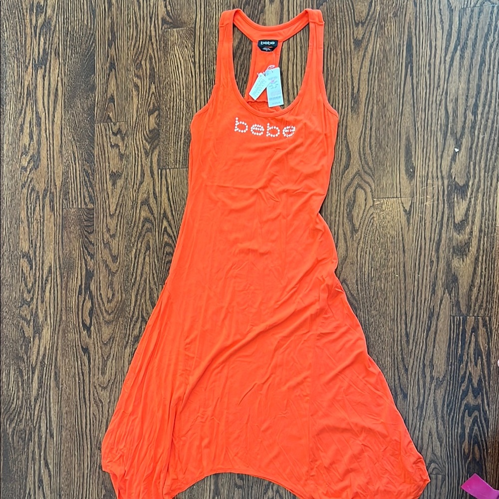 bebe Orange Sleeveless Dress